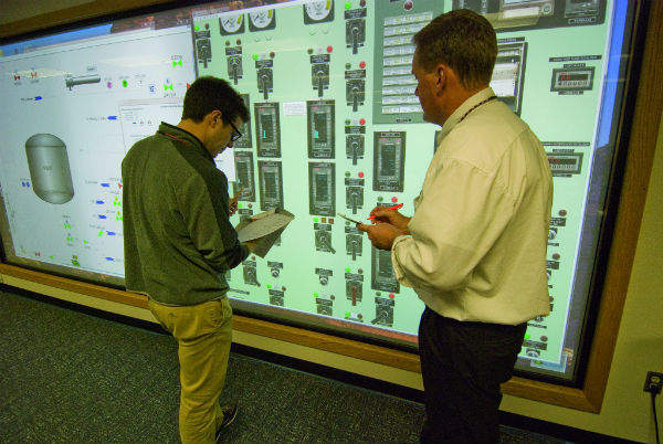 A large touch screen/classroom to support training at the Donald C. Cook Nuclear Plant (CNP)