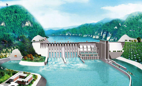 Xiangjiaba hydro project: artist's impression