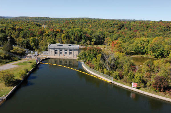 Haques Reach generating station on the Trent Severn Waterway near Peterborough in Ontario, Canada.