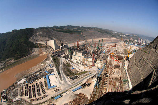 Xiangjiaba hydroelectric project construction site Courtesy China International Water & Electric Corp.