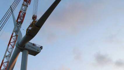 First turbine installed at Vattenfall’s Horns Rev 3 offshore wind farm