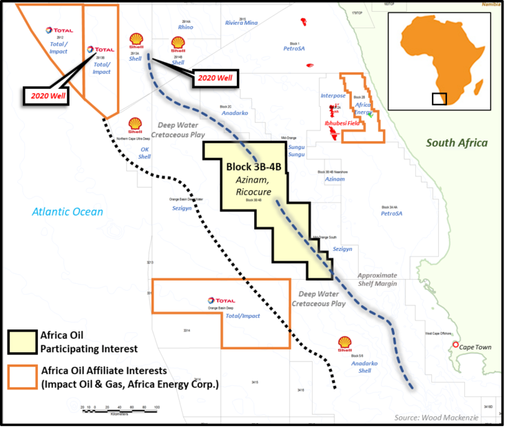 Africa Oil to acquire stake in on Block 3B/4B offshore South Africa