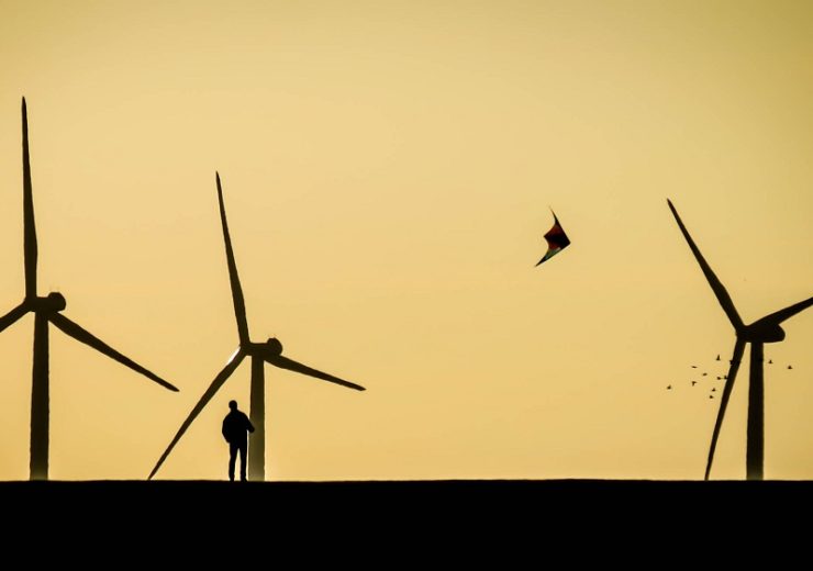 wind turbines silhouette