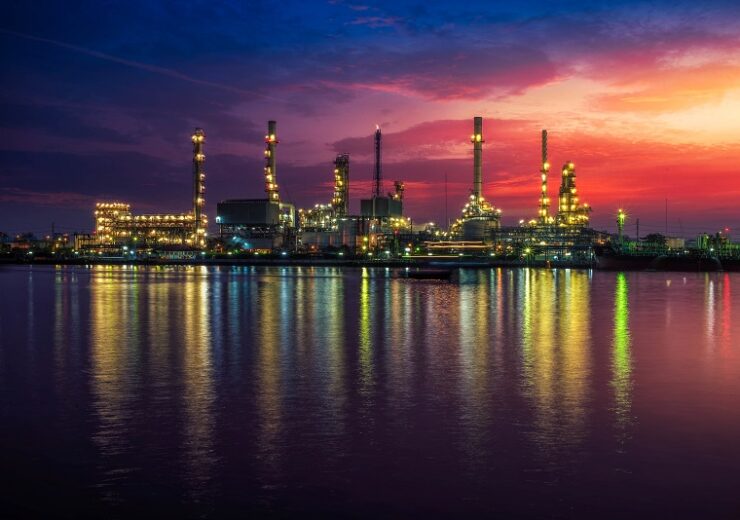 Oil and gas industry - refinery at Sunrise - factory - petrochem