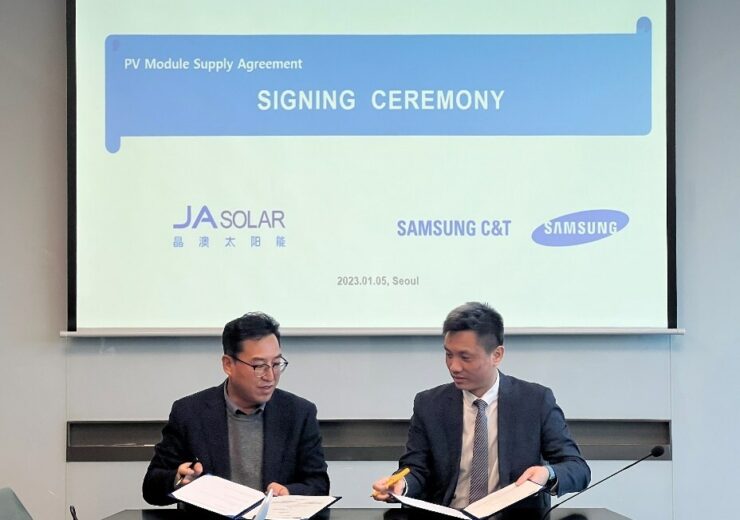 JA Solar and Samsung C&T sign the Qatar 875MW PV power plant module supply agreement