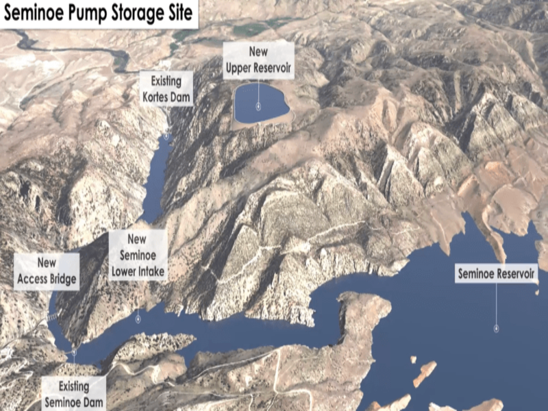The planned Seminoe Pumped Storage project site in Wyoming (Credit: rPlus Hydro, LLLP/ PRNewswire)