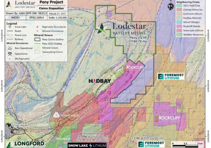 Lodestar Battery Metals announces exploration budget and start to its 2023 work program at its Peny project in the Snow Lake district, Manitoba