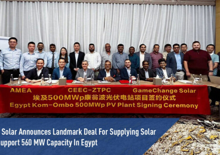 GameChange Solar announces landmark deal for supplying solar trackers to support 560MW capacity in Egypt